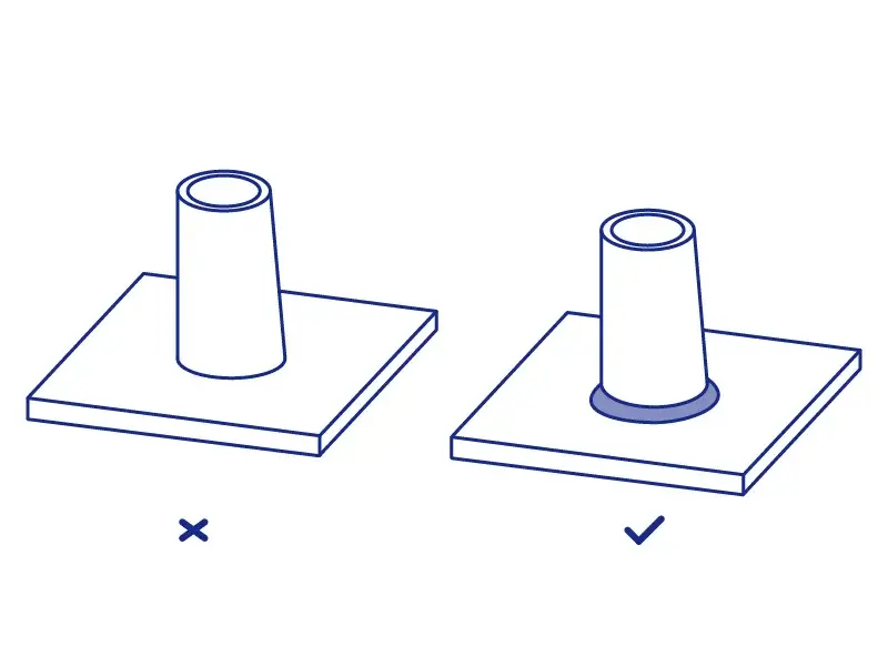 Minimum Radius at Base of Boss